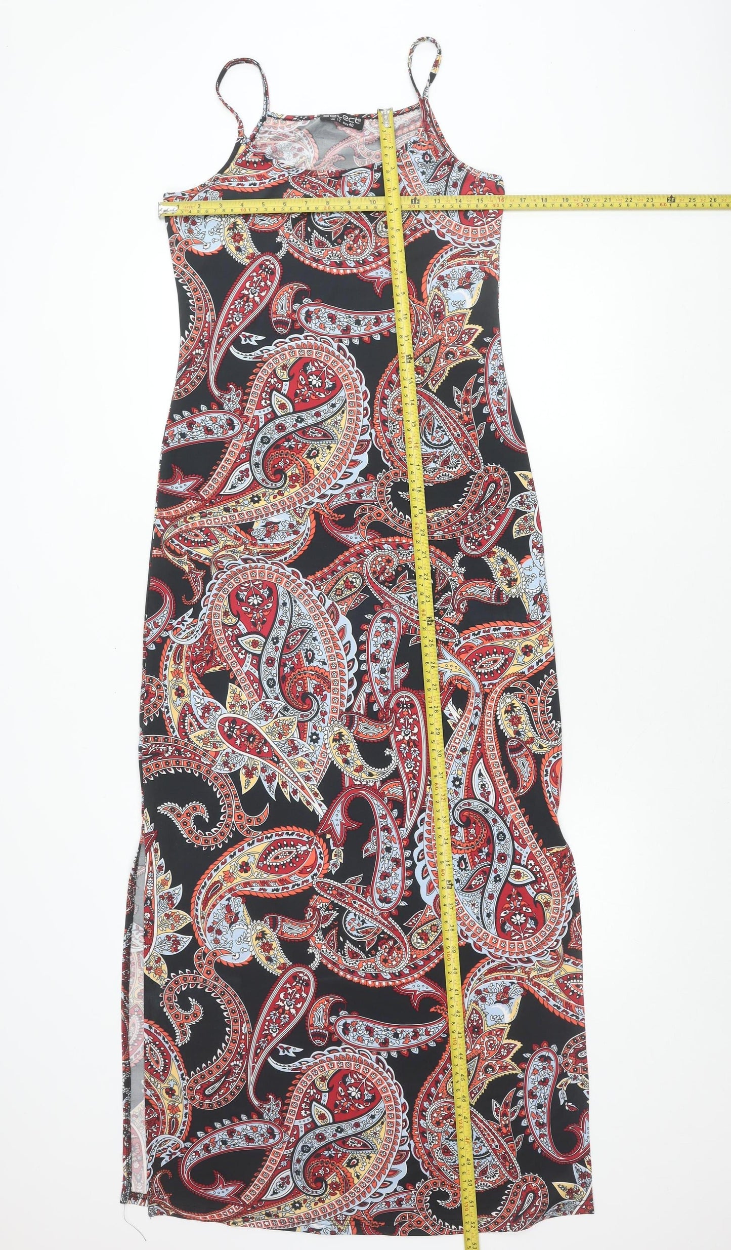 Select Womens Multicoloured Paisley Midi Slip Dress Size 12