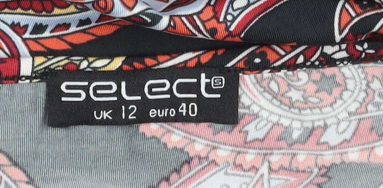 Select Womens Multicoloured Paisley Midi Slip Dress Size 12