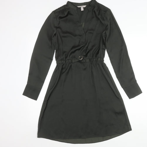 H&M Women’s Green XS Shirt Dress Long Sleeve Knee Length