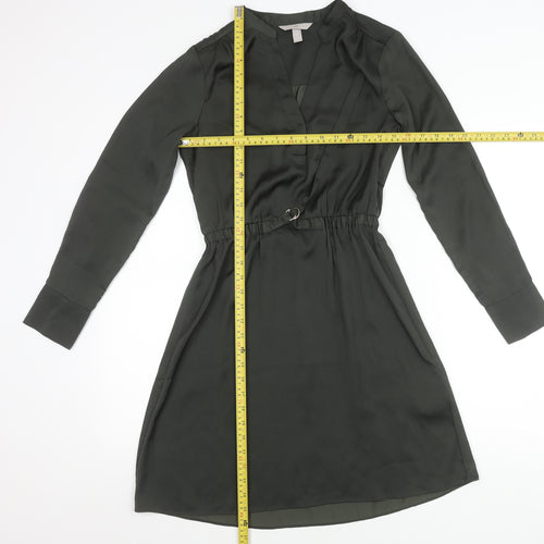 H&M Women’s Green XS Shirt Dress Long Sleeve Knee Length