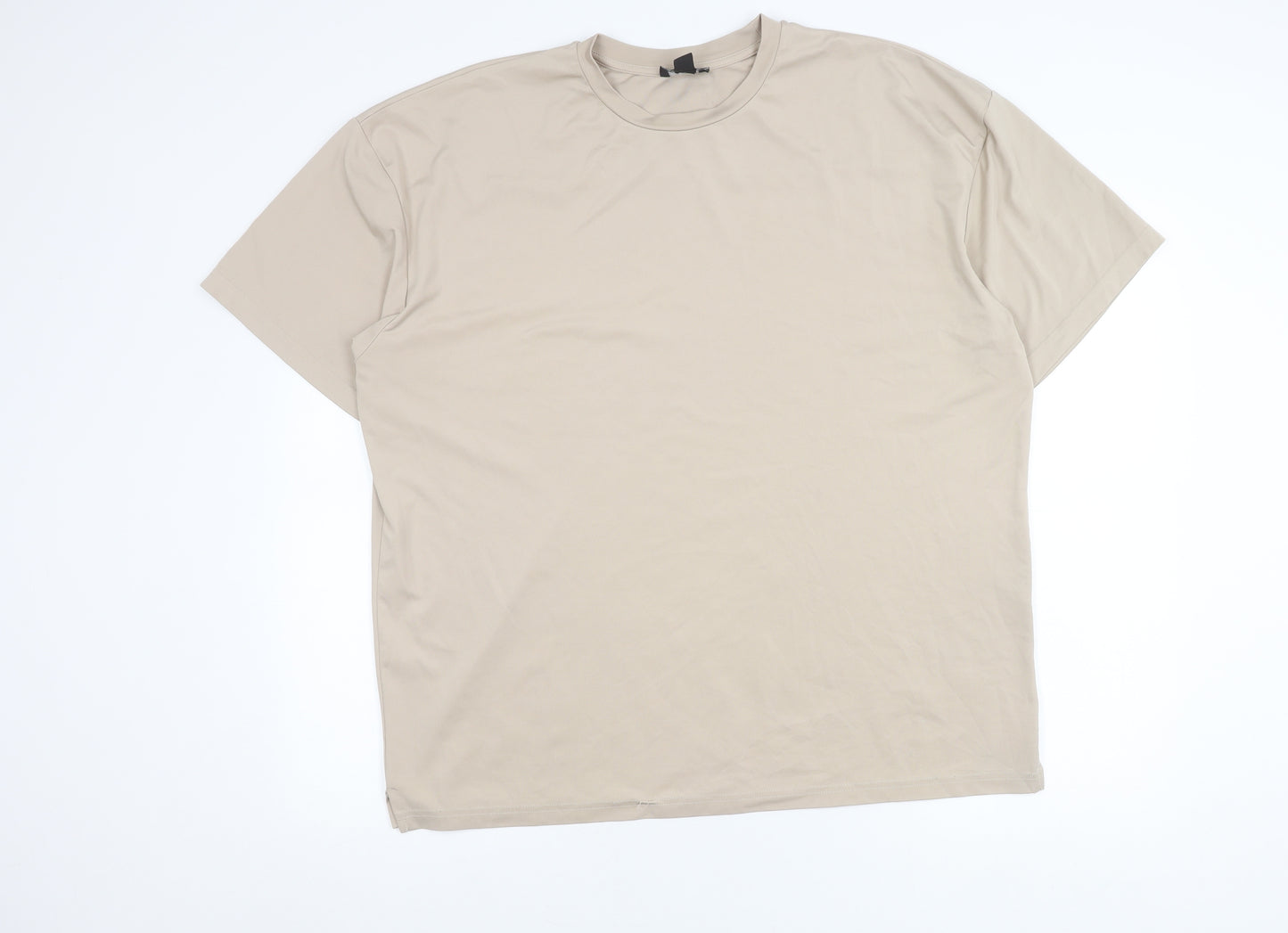 MAN Active Men's Beige Crew Neck Short Sleeve Regular Fit T-Shirt M