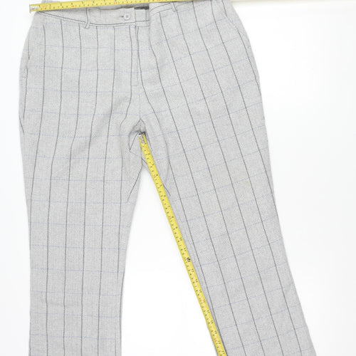Cotton Traders Men's Grey Check Wool Blend Dress Pants Size 16 Regular