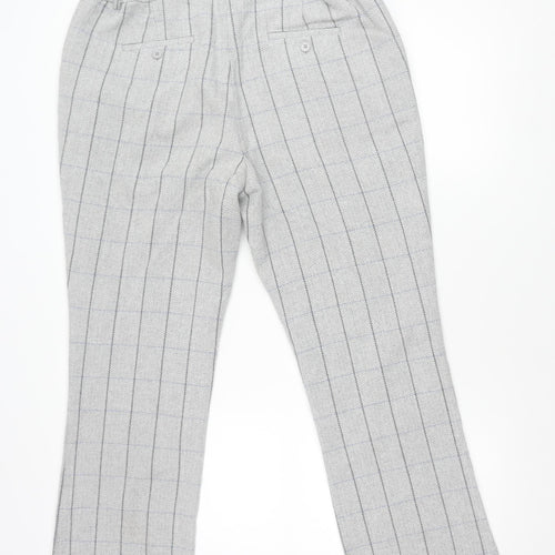 Cotton Traders Men's Grey Check Wool Blend Dress Pants Size 16 Regular