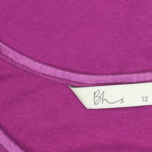 BHS Womens Purple Floral Embroidered Cardigan Knit Top Size 12