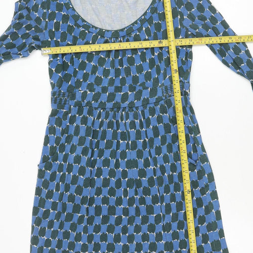 Boden Womens Blue Geometric Fit & Flare Dress Size 12