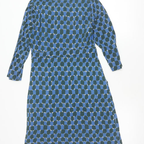 Boden Womens Blue Geometric Fit & Flare Dress Size 12