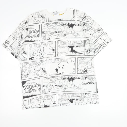 Disney at George Women’s White Winnie the Pooh Comic Print Cotton T-Shirt Size 8