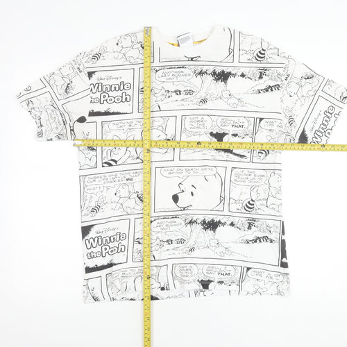 Disney at George Women’s White Winnie the Pooh Comic Print Cotton T-Shirt Size 8