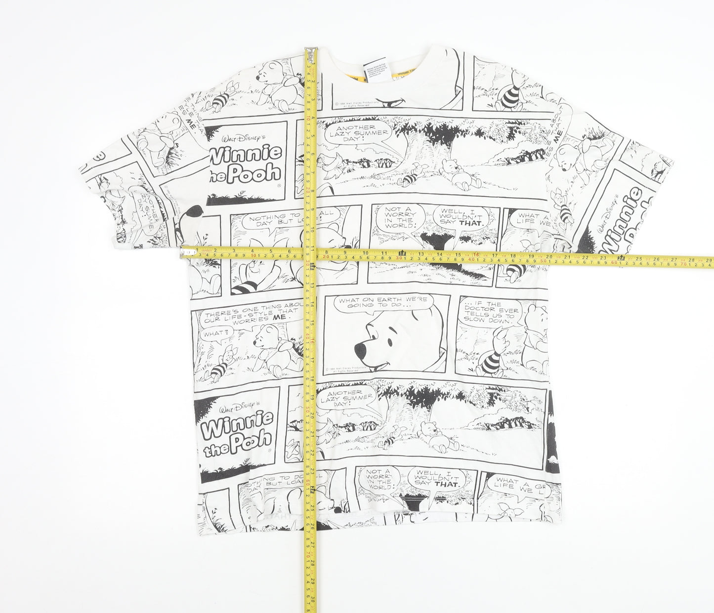 Disney at George Women’s White Winnie the Pooh Comic Print Cotton T-Shirt Size 8