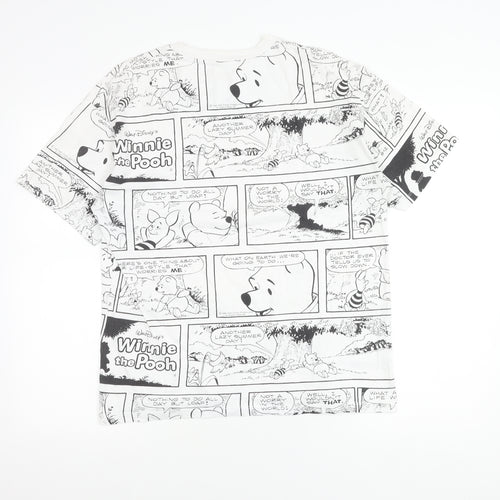 Disney at George Women’s White Winnie the Pooh Comic Print Cotton T-Shirt Size 8
