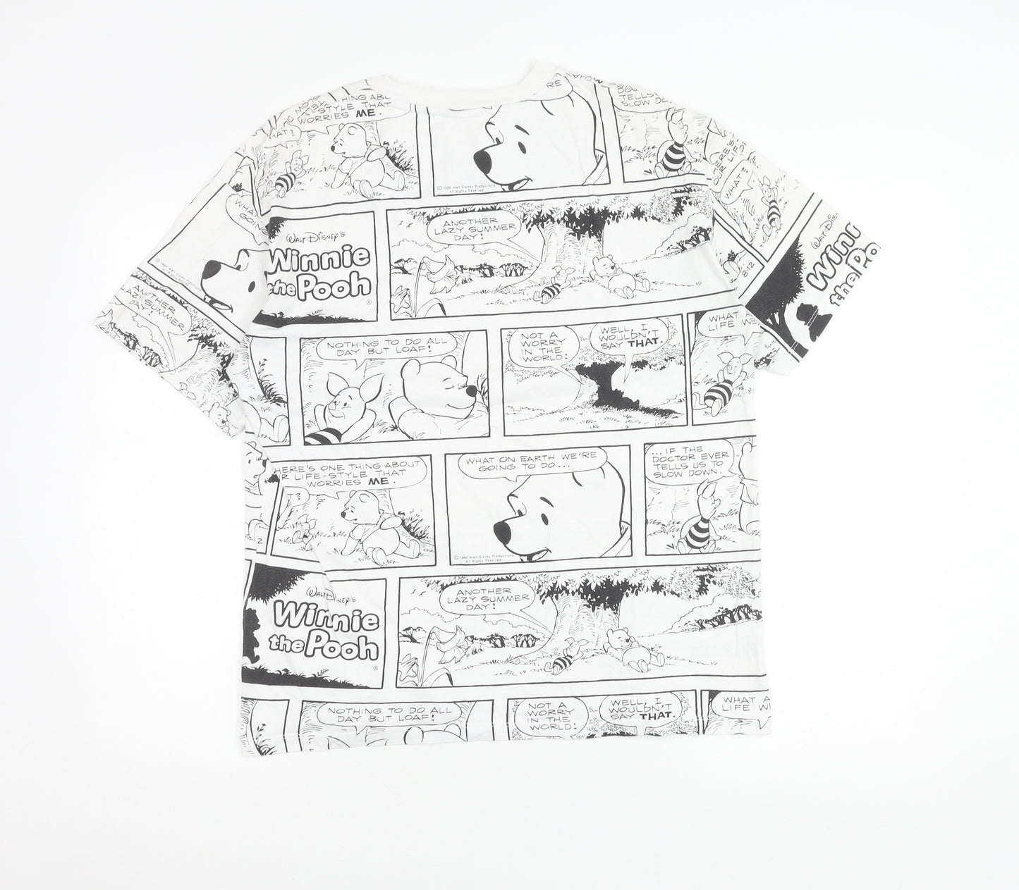Disney at George Women’s White Winnie the Pooh Comic Print Cotton T-Shirt Size 8