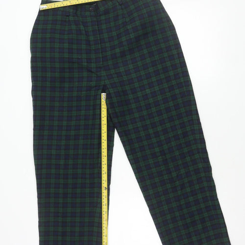 Country Collection Unisex Green Check Trousers L Straight Leg