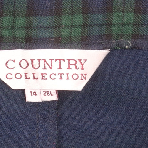 Country Collection Unisex Green Check Trousers L Straight Leg