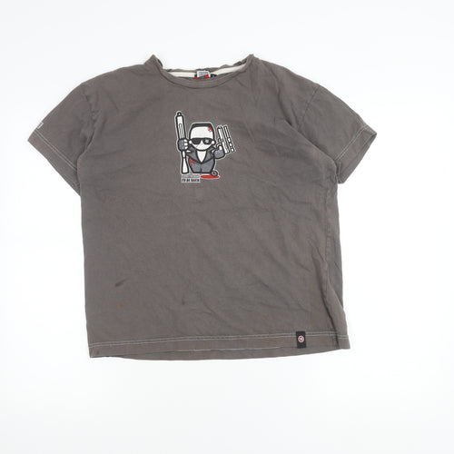 Slightly Offensive Men’s Grey Graphic Cotton T-Shirt Size S Terminator Funny