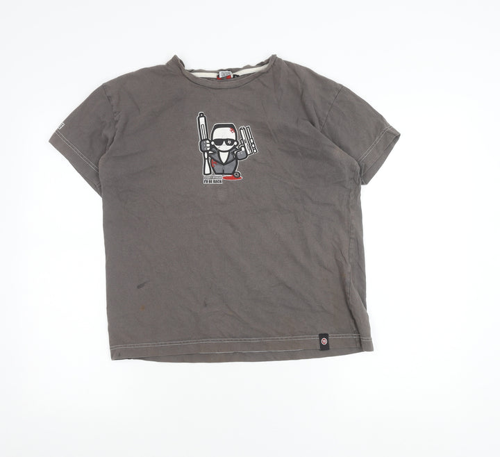 Slightly Offensive Men’s Grey Graphic Cotton T-Shirt Size S Terminator Funny