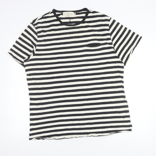 H&M Women’s Black White Striped Cotton T-Shirt XL