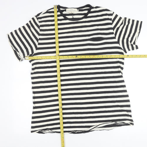 H&M Women’s Black White Striped Cotton T-Shirt XL