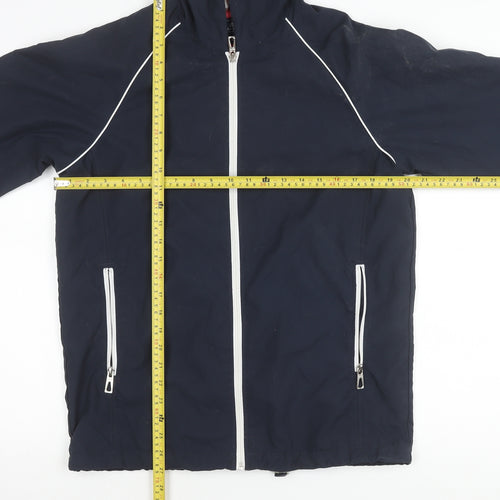 Le Tigre Womens Blue Small Hooded Windbreaker Jacket With Pockets