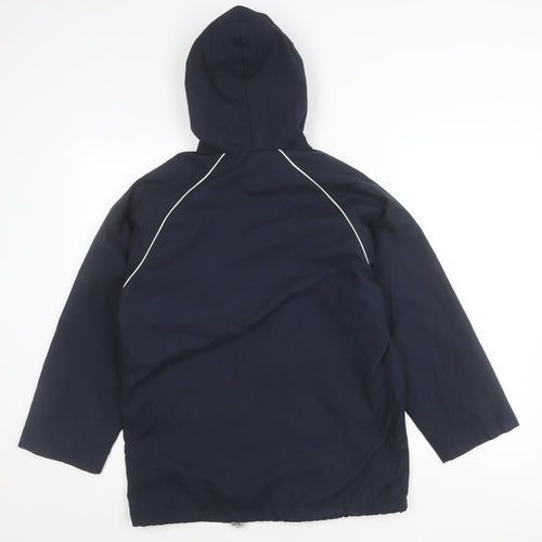 Le Tigre Womens Blue Small Hooded Windbreaker Jacket With Pockets