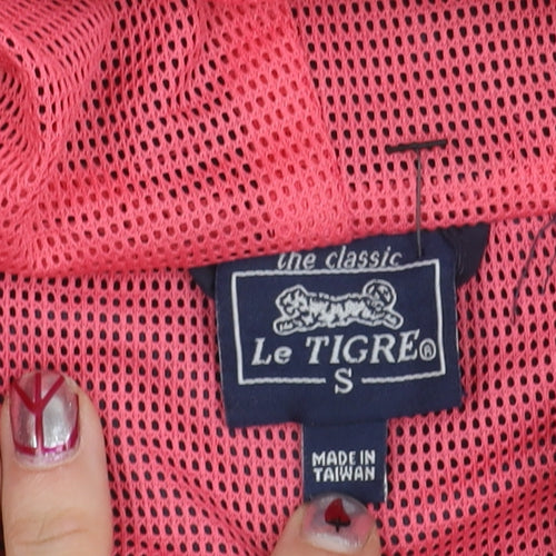 Le Tigre Womens Blue Small Hooded Windbreaker Jacket With Pockets