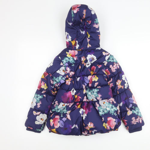 Marks and Spencer Girls Multicoloured 6-7Y Floral Hooded Puffer Jacket