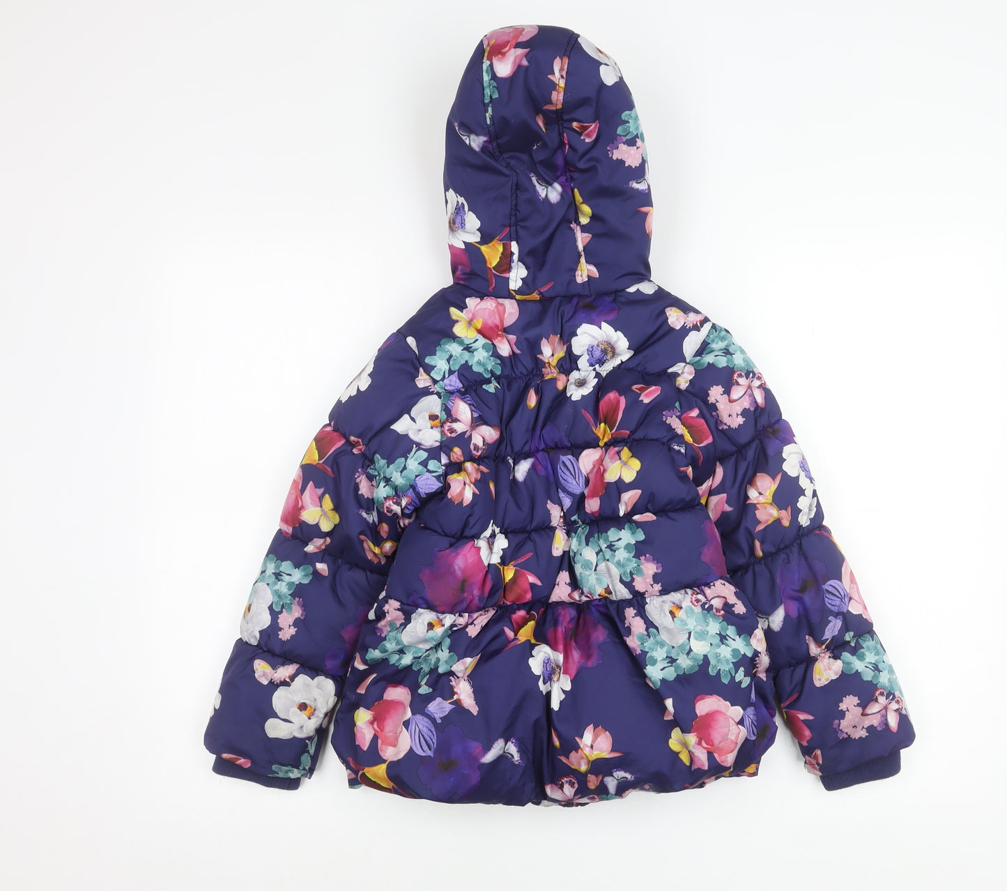 Marks and Spencer Girls Multicoloured 6-7Y Floral Hooded Puffer Jacket