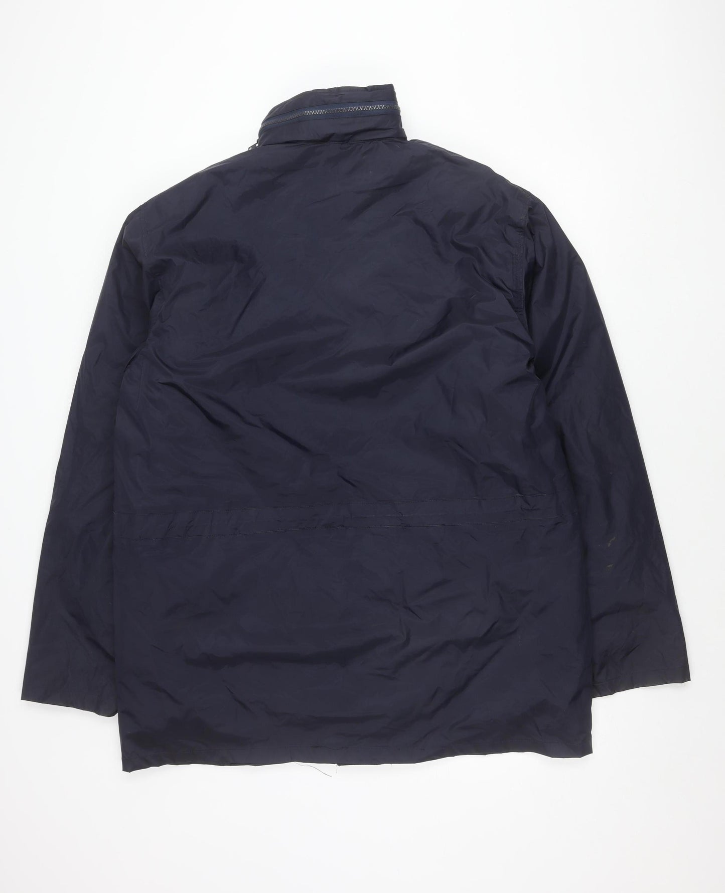 Bolt Men's Blue Parka Jacket L Full Zip Pockets Water Resistant