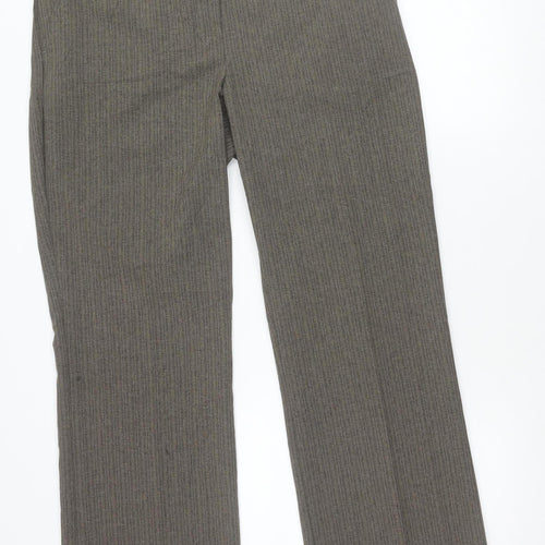 BHS Womens Brown Striped Dress Pants Size 14 Straight Work Trousers