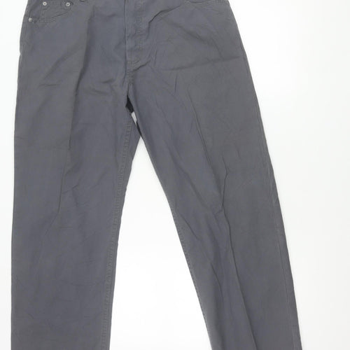 Armando Men’s Grey Cotton Chino Trousers 36W 30L Straight Fit Casual
