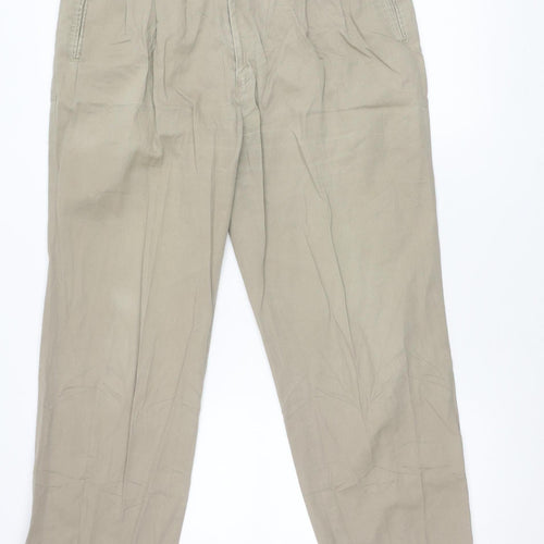 Woodville Men's Beige 3XL Chino Trousers Straight Leg 38W