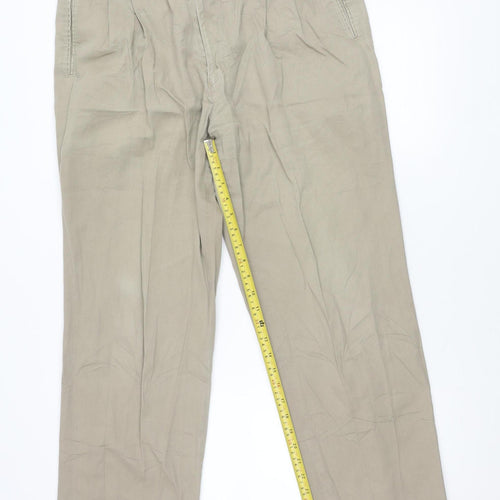 Woodville Men's Beige 3XL Chino Trousers Straight Leg 38W