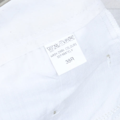Woodville Men's Beige 3XL Chino Trousers Straight Leg 38W