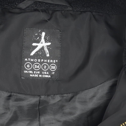 Atmosphere Womens Black Puffer Jacket Coat Size 6 UK Winter Casual