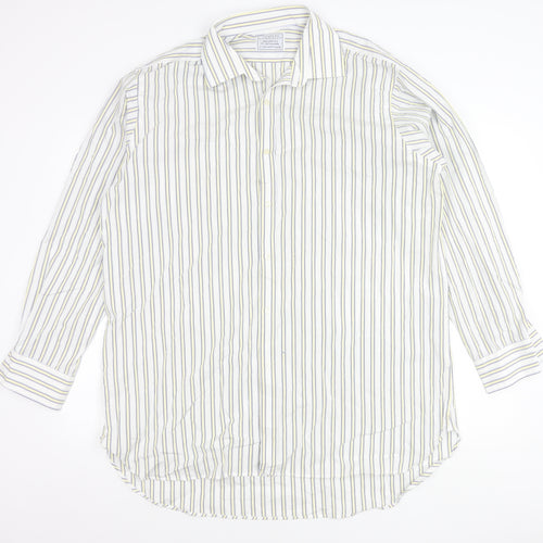 Charles Tyrwhitt Men’s Multicoloured Striped Cotton Shirt 17 Long Sleeve Classic Fit