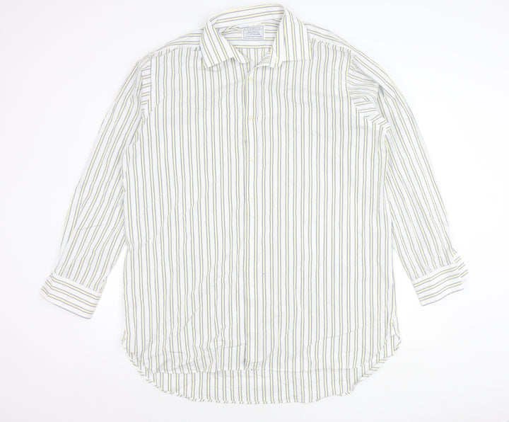 Charles Tyrwhitt Men’s Multicoloured Striped Cotton Shirt 17 Long Sleeve Classic Fit