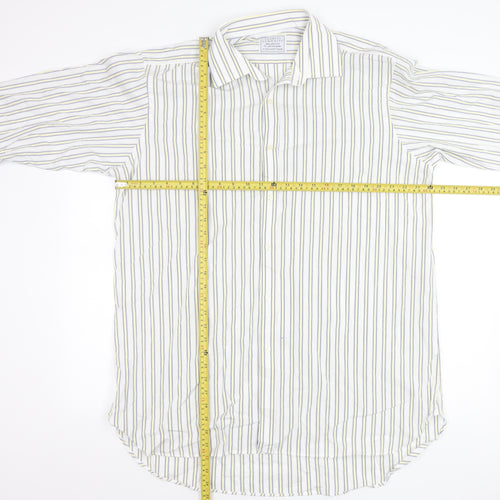 Charles Tyrwhitt Men’s Multicoloured Striped Cotton Shirt 17 Long Sleeve Classic Fit