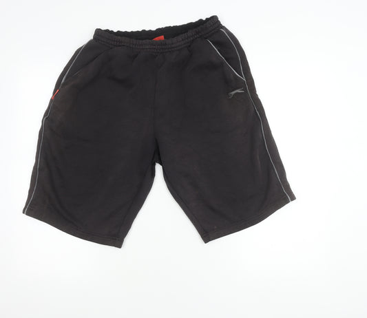 Slazenger Unisex Black L Athletic Gym Training Shorts