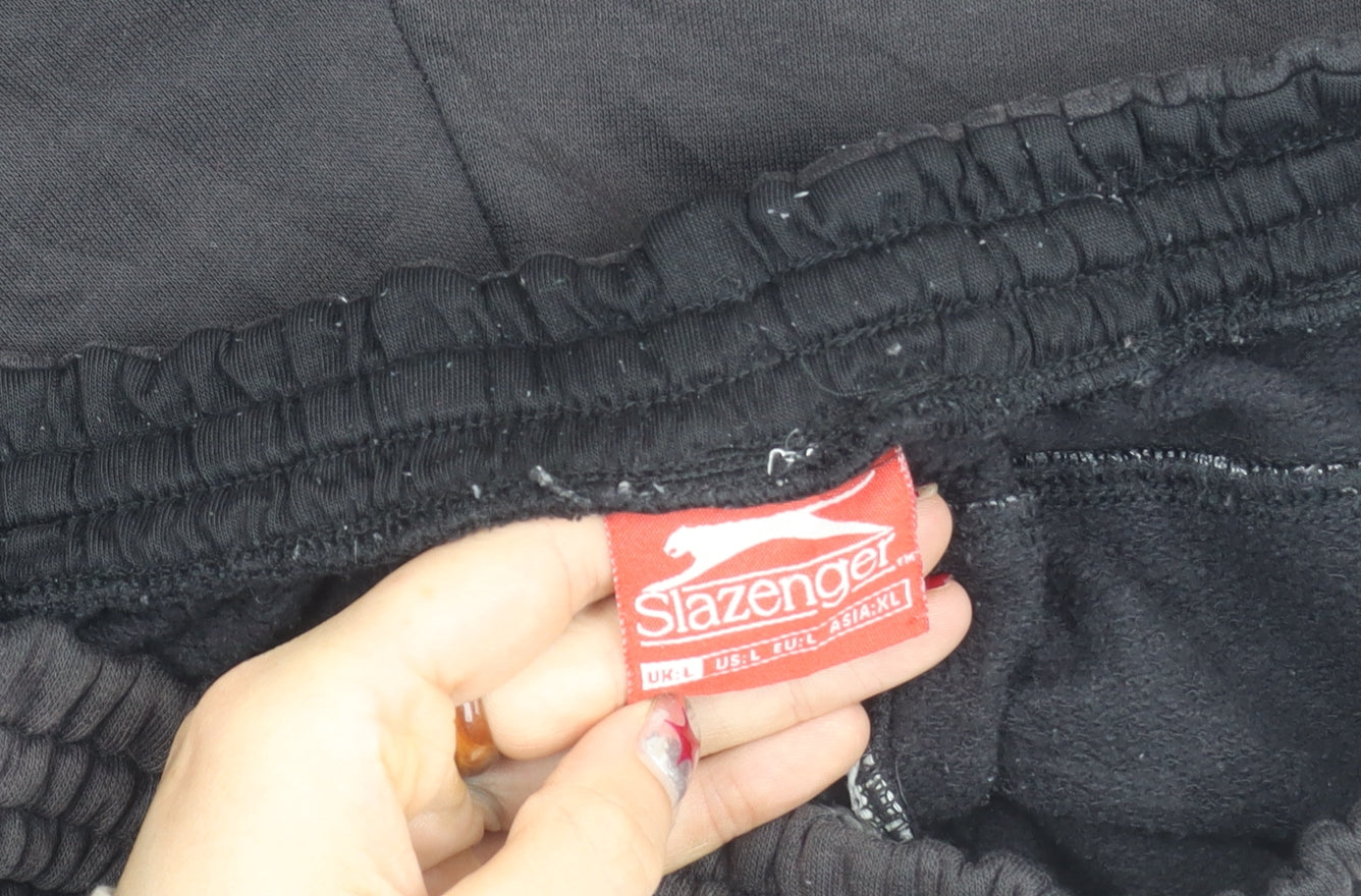 Slazenger Unisex Black L Athletic Gym Training Shorts