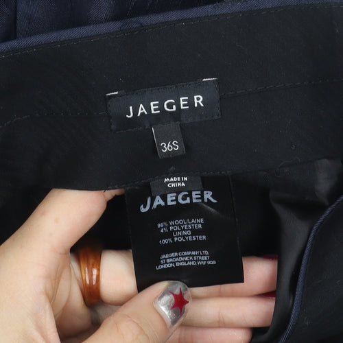 Jaeger Men’s Blue Wool Blend Dress Pants 36S Regular Fit Smart Trousers