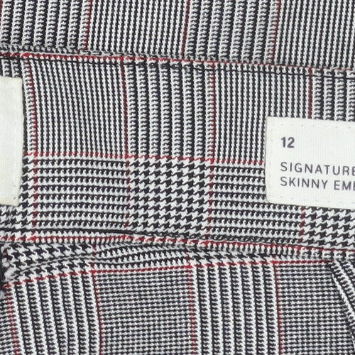 GAP Womens Grey Check Skinny Ankle Trousers Size 12