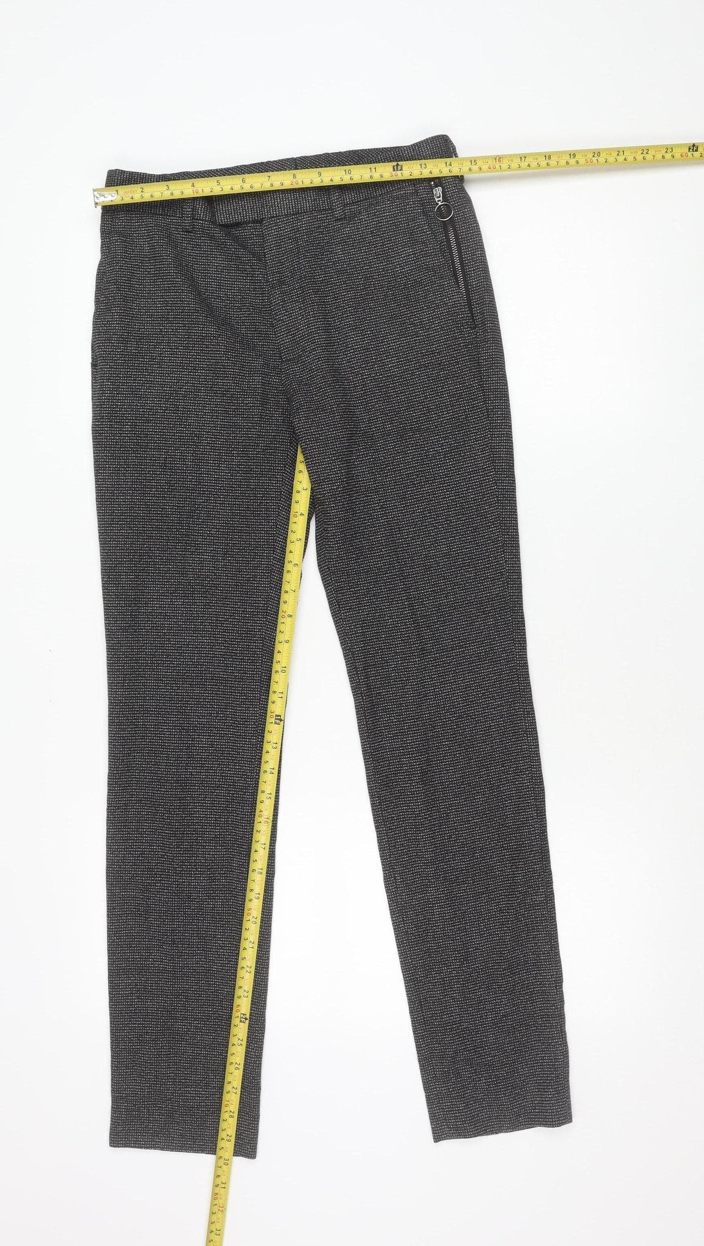 Topman Womens Grey Slim Fit Trousers Size 10 28W 32L Business Casual
