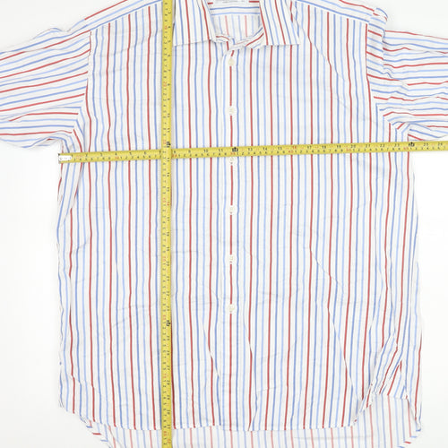Joseph Turner Men’s Multicoloured Striped Cotton Long Sleeve Button-Up Shirt Size 17