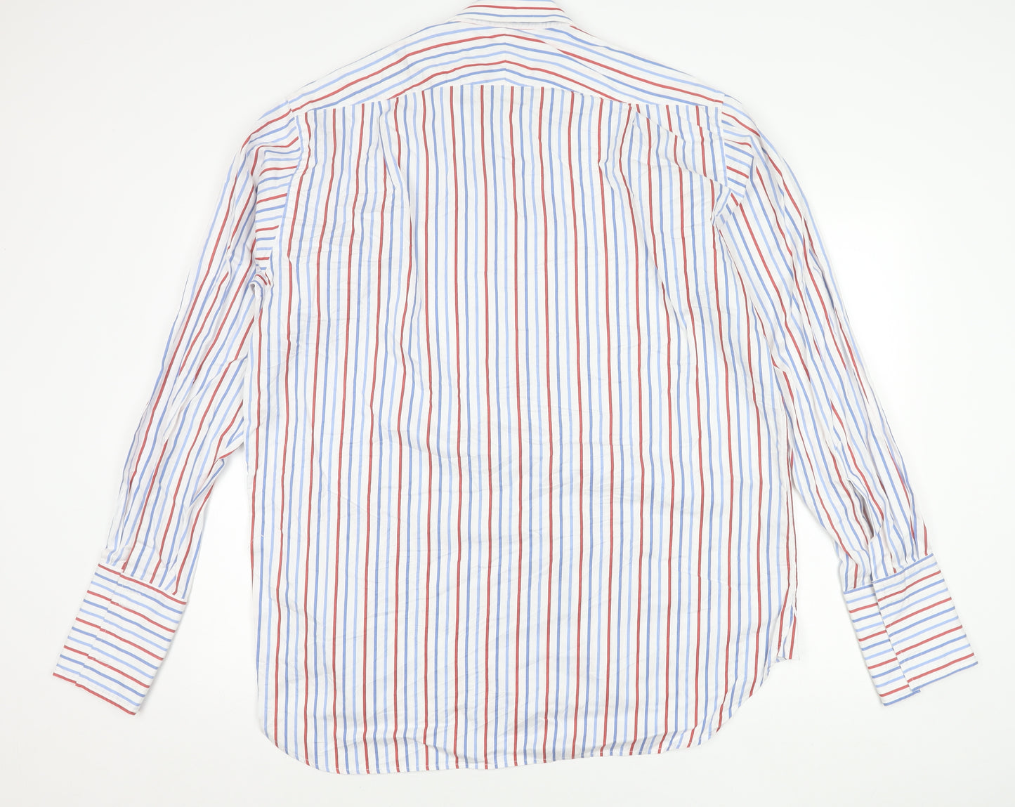 Joseph Turner Men’s Multicoloured Striped Cotton Long Sleeve Button-Up Shirt Size 17