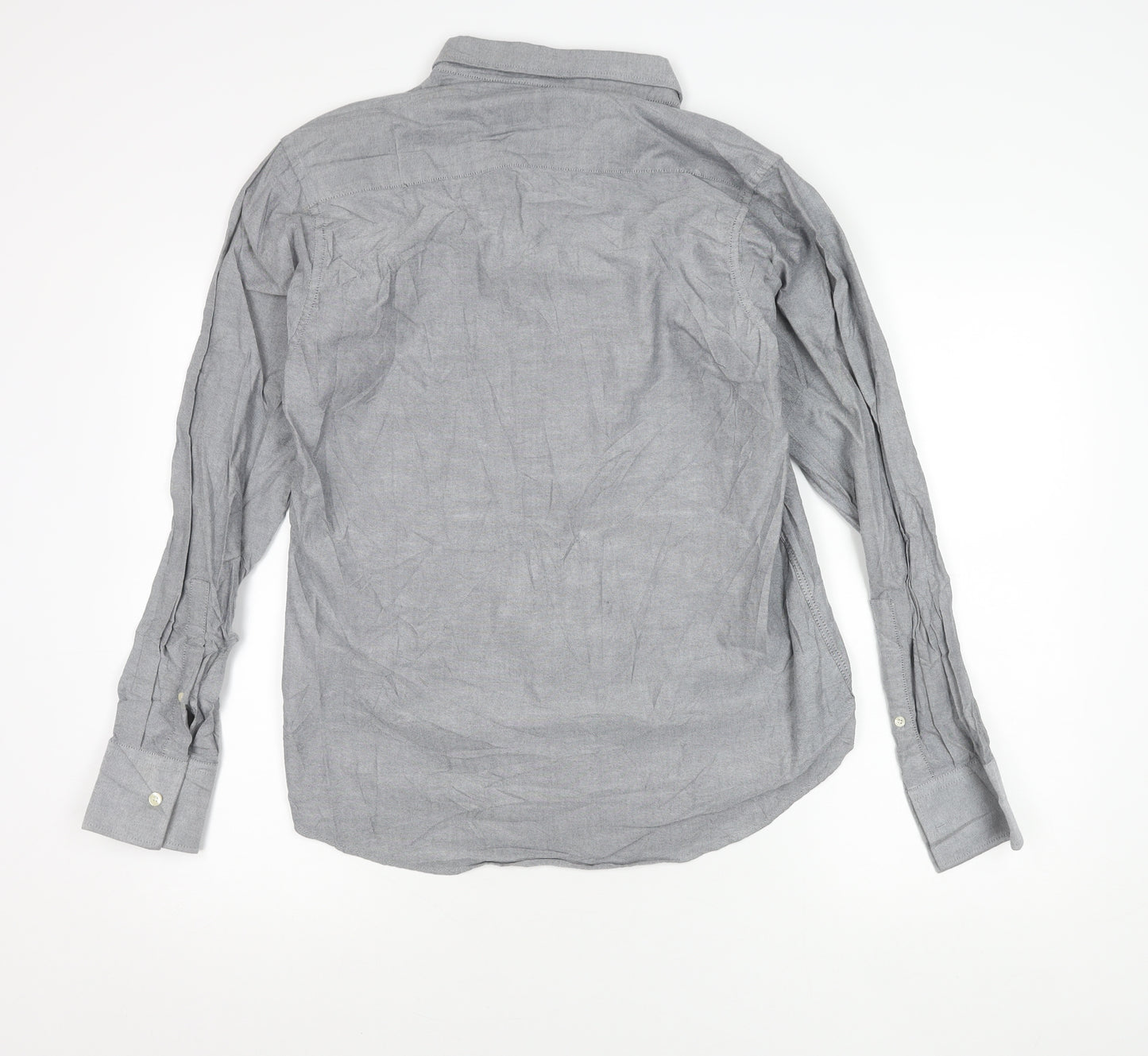 Henri Lloyd Men's Grey Cotton Long Sleeve Regular Fit Shirt M