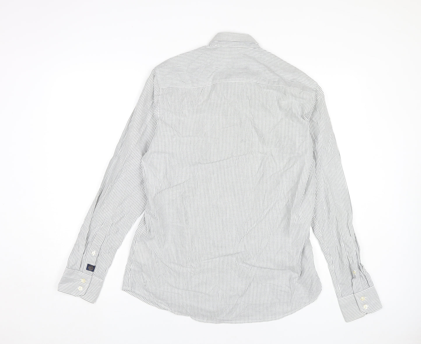 Henri Lloyd Men’s Grey Striped Cotton Button-Up Shirt M