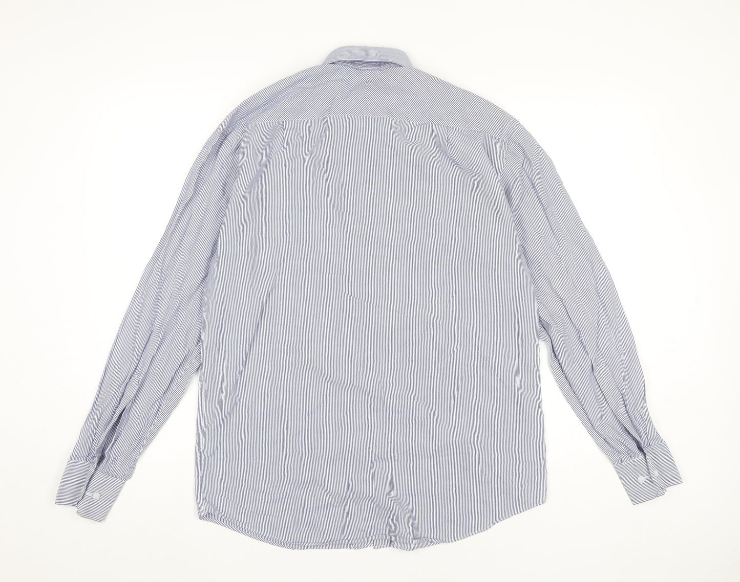 Jack Reid Men's Blue Striped Dress Shirt Size 15/38 Long Sleeve