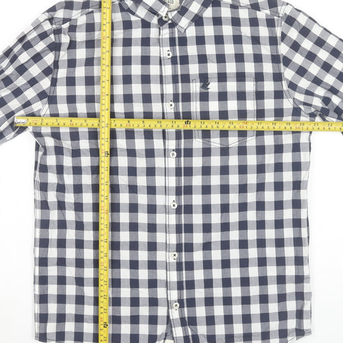 SoulCal & Co Men's Blue Check Long Sleeve Button-Up Shirt M