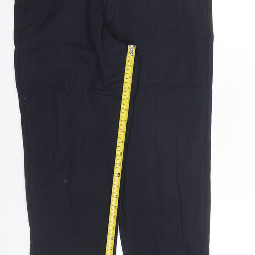 John Lewis Mens Blue Wool Dress Trousers 38R Regular Fit