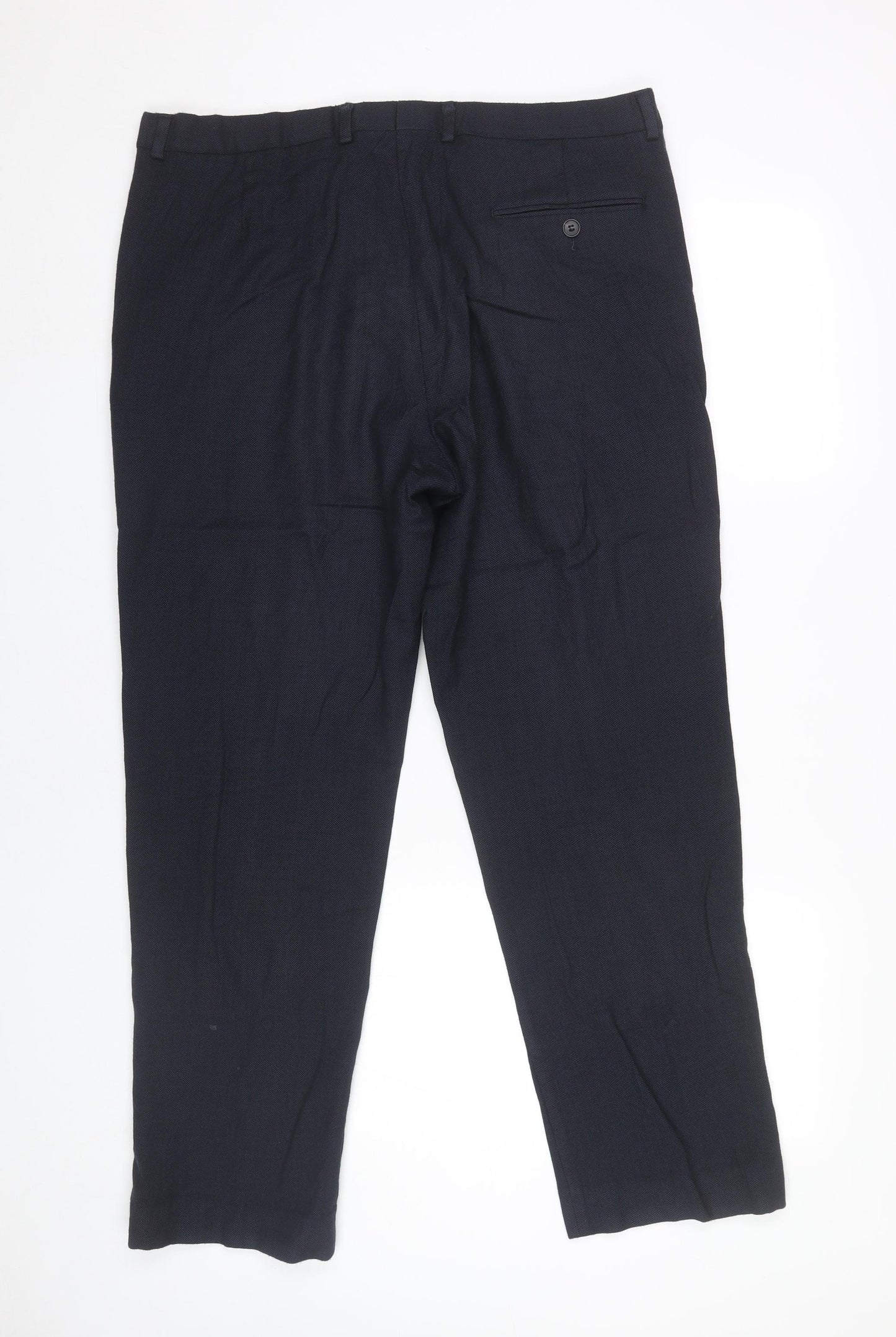 John Lewis Mens Blue Wool Dress Trousers 38R Regular Fit