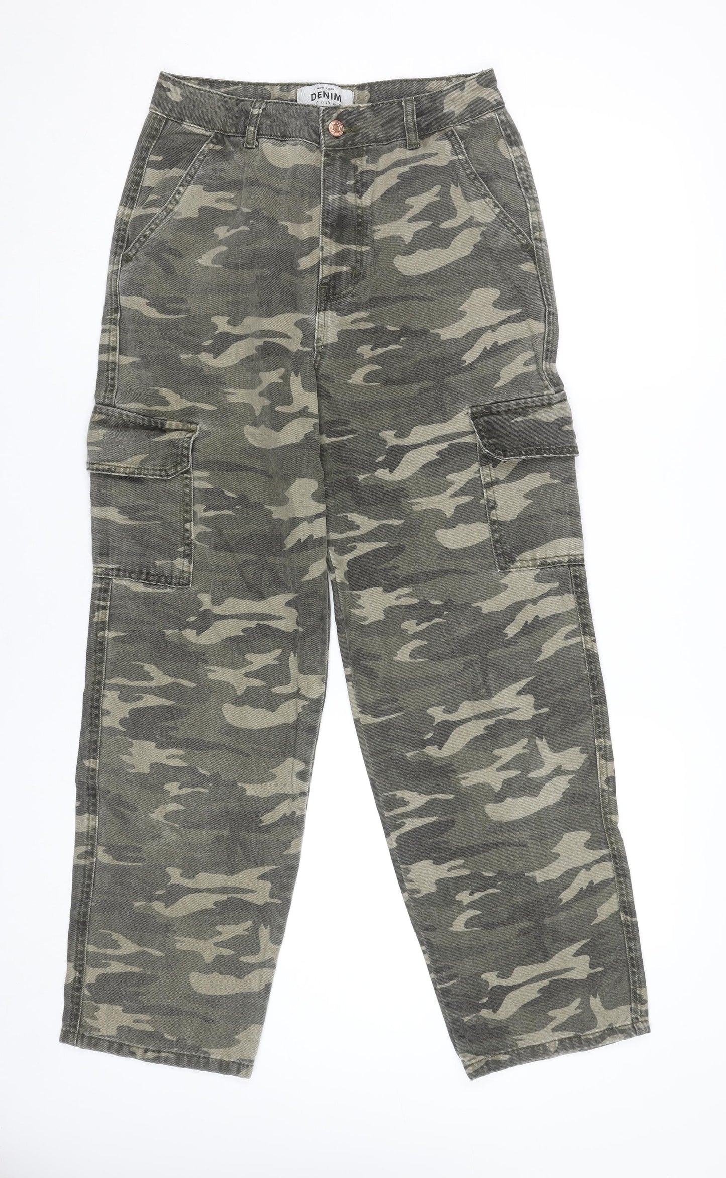 New Look Women’s Green Camouflage Cargo Jeans Size 10 Cotton